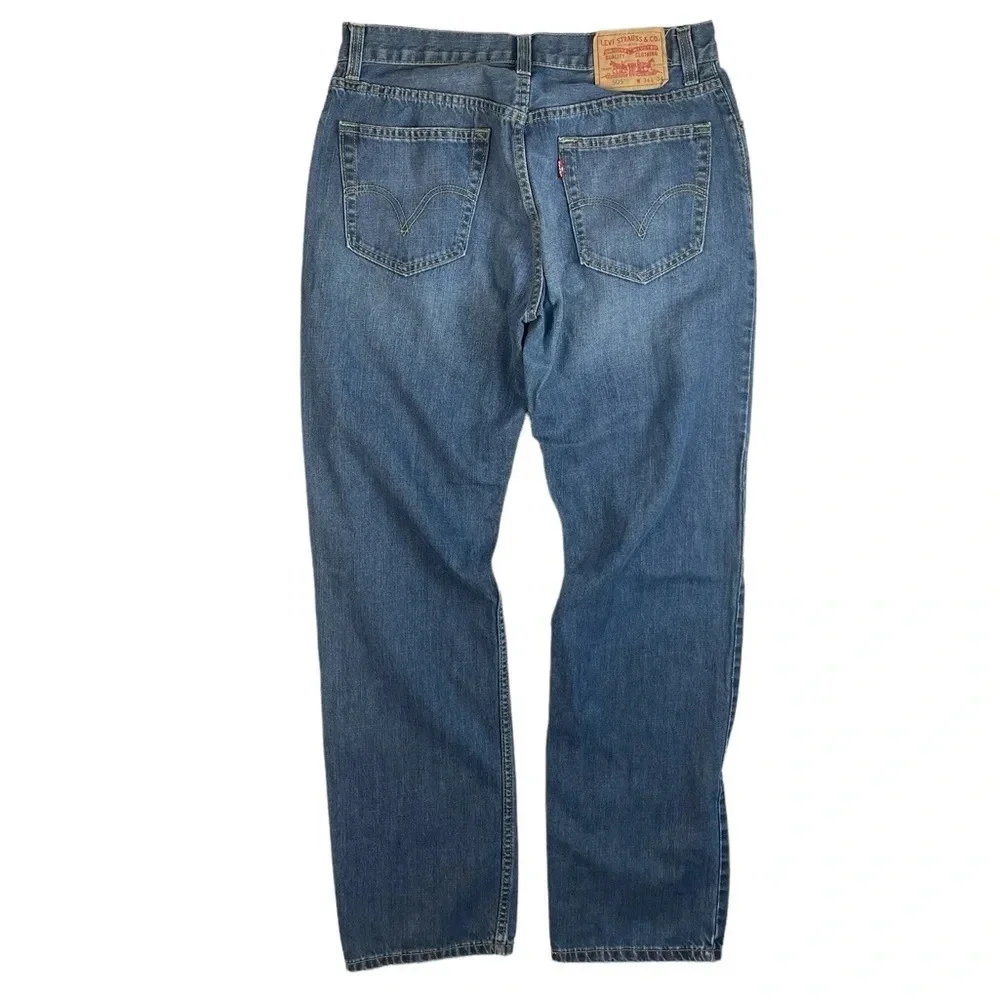 MJ272 Mens Levi’s Strauss 505 Straight Fit Medium Wash Denim Jeans 34x34